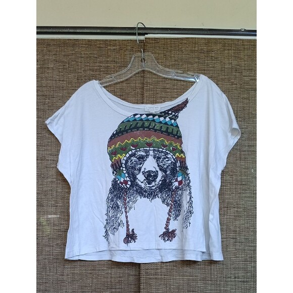 Unbranded Tops - I Love H81 White Boxy Cropped Cotton Tee Shirt